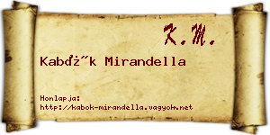 Kabók Mirandella névjegykártya